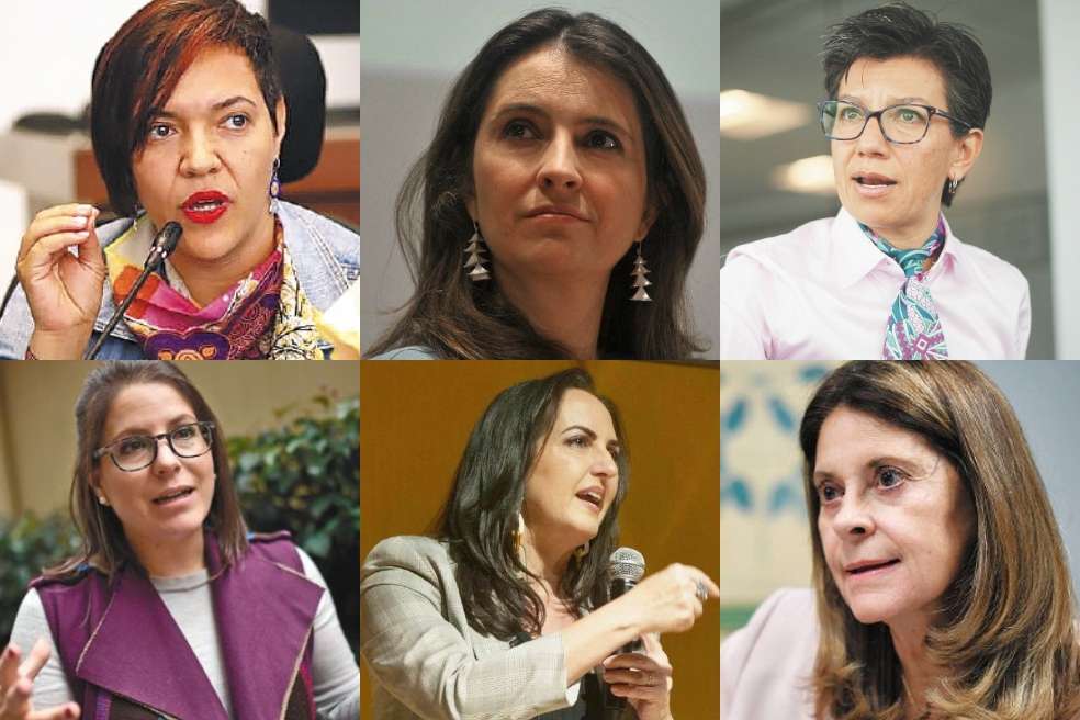 De izquierda a derecha: Dora Saldarriaga, Paloma Valencia, Claudia López, Juanita Goebertus, María Fernanda Cabal, Marta Lucía Ramírez.