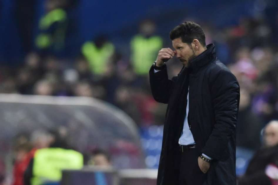 Diego Simeone durante el partido del Atlético de Madrid contra el Celta de Vigo. / AFP