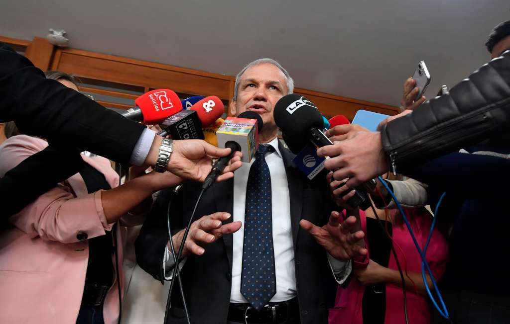 Director de la Dirección Nacional de Inteligencia (DNI), a su salida de la reunión con el presidente de la Corte Suprema de Justicia.