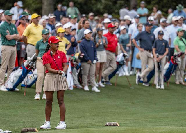 Lucía Romero, golfista colombiana de 13 años que compitió en el Drive, Chip & Putt de Augusta National.