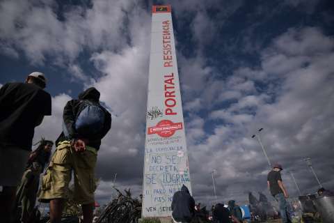 Protestas en Portal Américas terminan en enfrentamientos y dejan policías lesionados