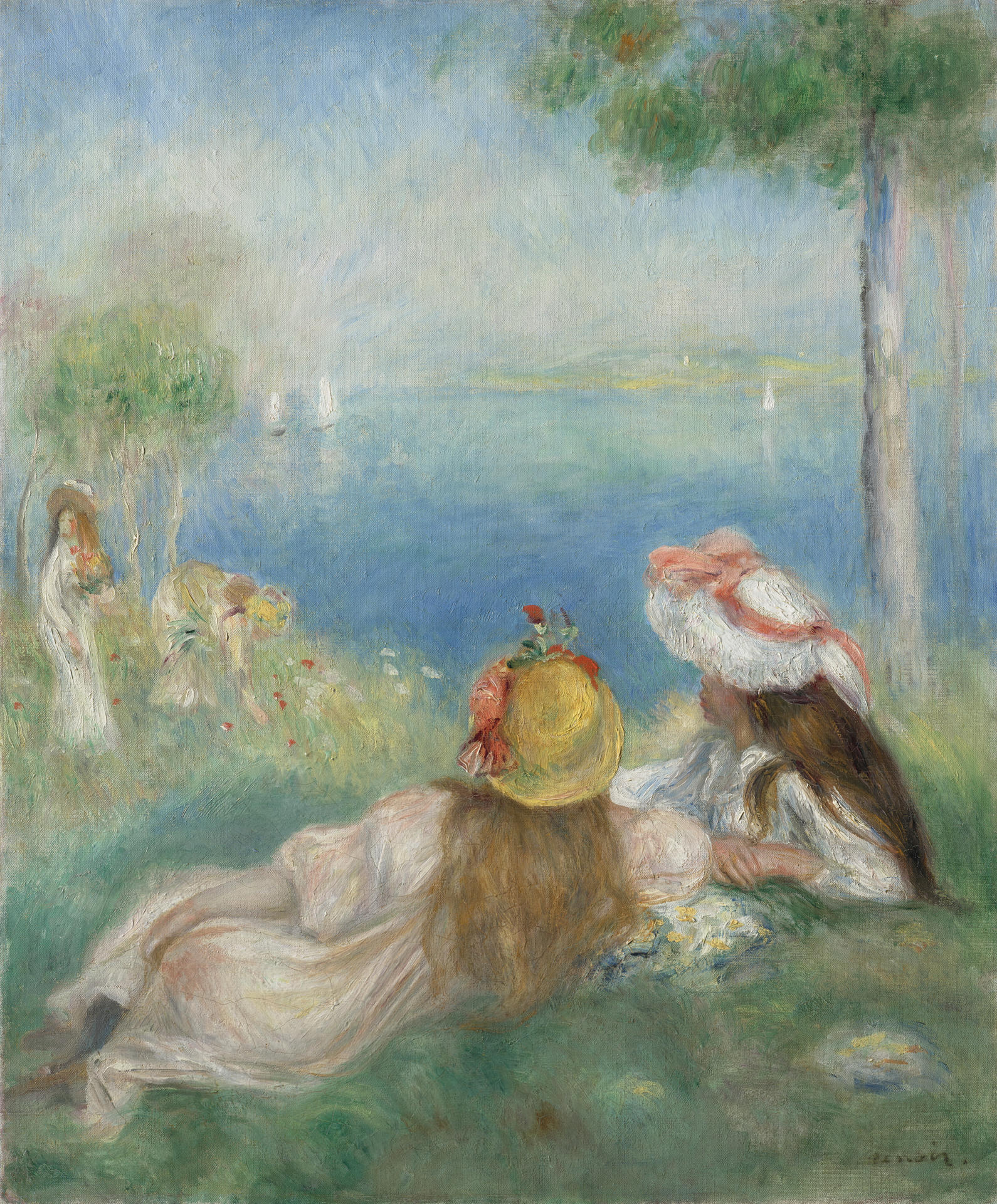 PARÍS, 28/07/2026.- Un cuadro del maestro impresionista francés Claude Monet (1840-1926), valorado entre 11 y 15 millones de euros y que jamás había salido al mercado, saldrá a subasta el próximo 22 de octubre en París como parte de una colección de pinturas impresionistas, en la que también hay obras de autores como Picasso. En un comunicado emitido este martes, la casa de subastas Christie's anunció la salida a puja de 62 obras impresionistas con motivo del centenario del fallecimiento de Monet, que se conmemora el próximo diciembre, y que coincidirá con la semana de Arte Basel de París, durante la cual se expone arte contemporáneo en el Grand Palais de la capital francesa. En la imagen, 'Jóvenes en la orilla', de Pierre-Augustre Renoir. EFE/ Christie's Limited Images 2026 *****SOLO USO EDITORIAL/SOLO DISPONIBLE PARA ILUSTRAR LA NOTICIA QUE ACOMPAÑA (CRÉDITO OBLIGATORIO) *****