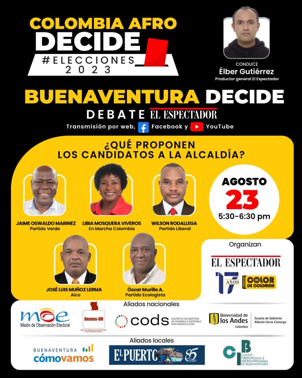 Colombia Afro Decide, debate con los candidatos a la Alcaldía de Buenaventura.