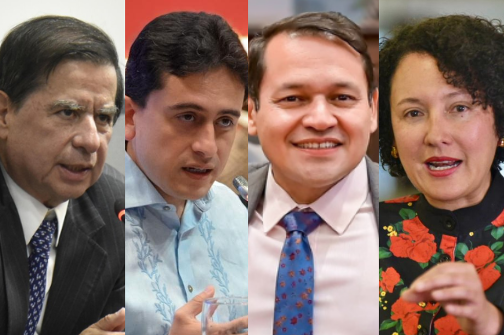 Juan Fernando Cristo (mininterior), Luis Carlos Reyes (mincomercio), Isabel Zuleta (senadora del Pacto) y Alejandro Ocampo (representante del Pacto).