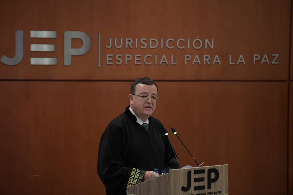 Magistrado, durante su posesión como presidente de la Justicia Especial para la Paz (JEP).