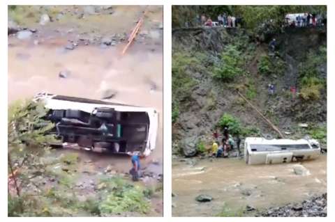 Grave accidente en vía Cali – Buenaventura: bus cayó al río Dagua