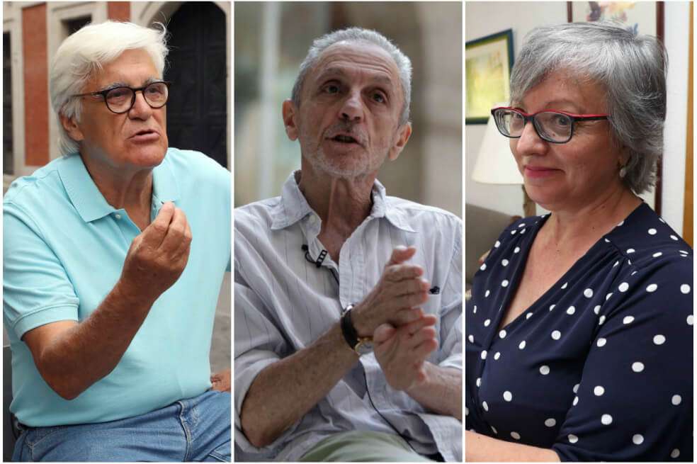 José María "Chato" Galante, Luis Suárez y Rosa María García Alcón son tres de las dieciocho víctimas del inspector de policía durante el franquismo Juan Antonio González Pacheco, conocido como "Billy el Niño". Décadas después de sufrir sus torturas, continúan buscando justicia. / EFE