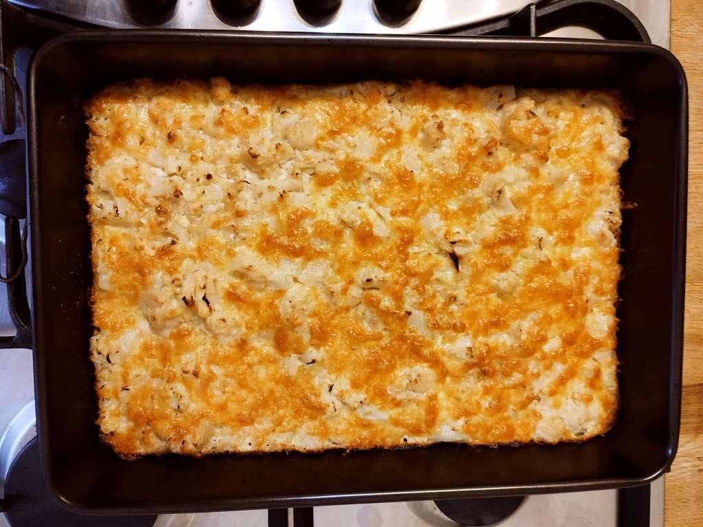 Torta de coliflor gratinada