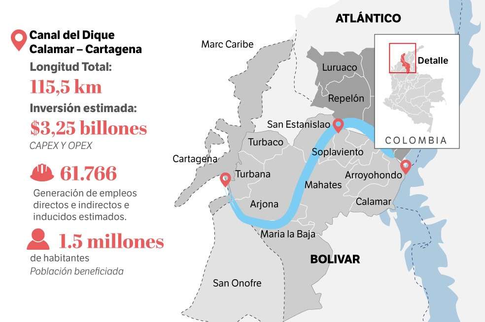 Mapa Canal del Dique