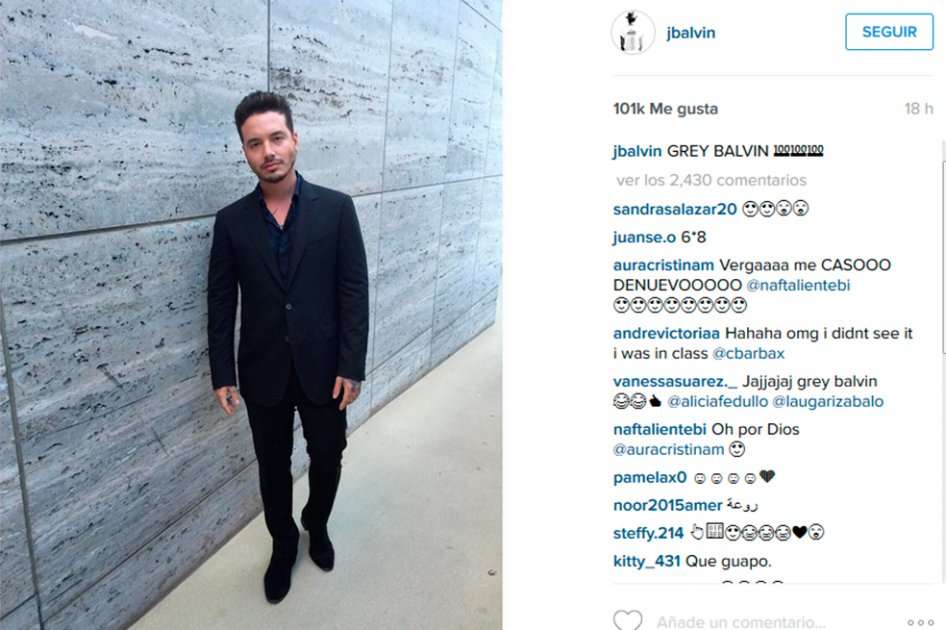 El cantante J Balvin. / Tomada de Instagram.com/jbalvin