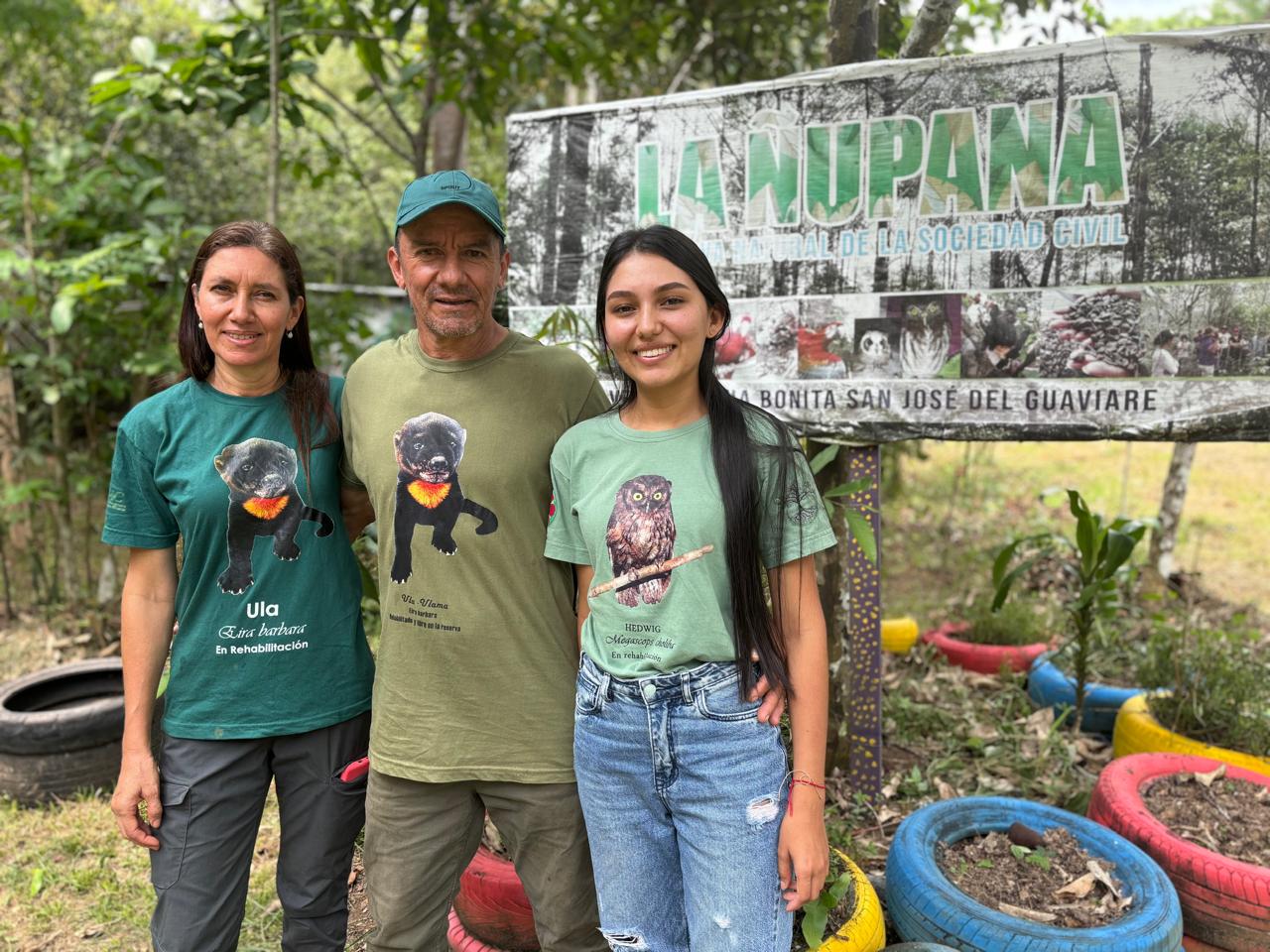 Héctor Zapata, Dora Sánchez y Samantha Zapata, fundadores y encargados de la reserva.