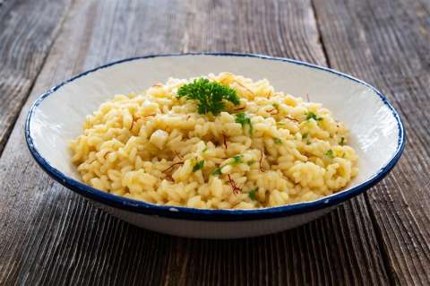 Risotto de coliflor con pollo y reducción de balsámico