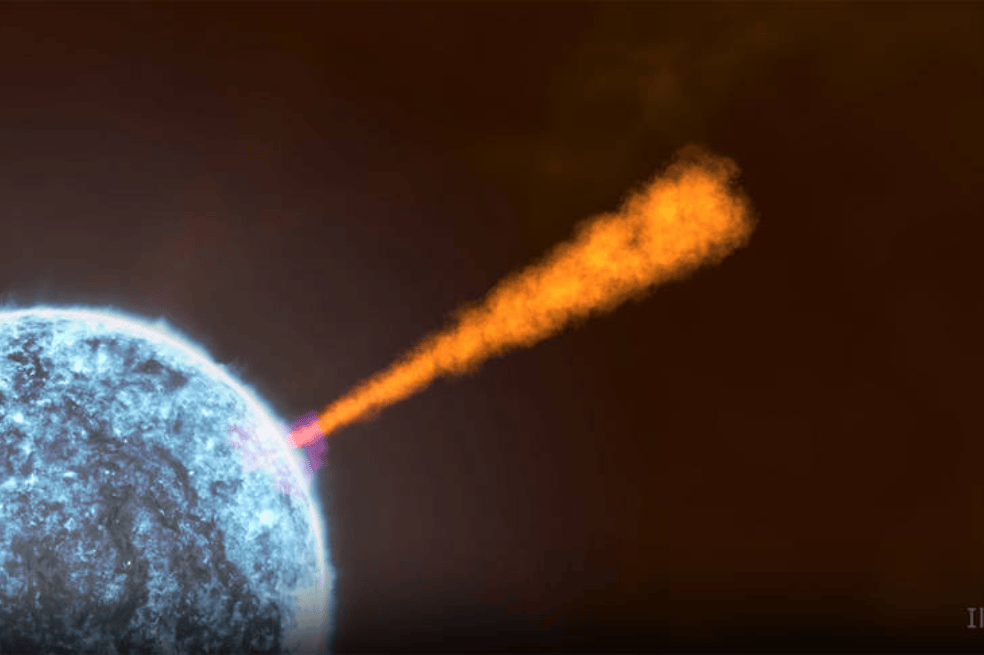 Ilustración de una explosión cósmica.
