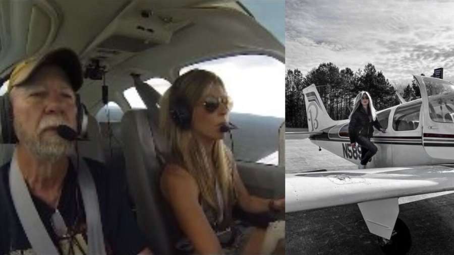 La influencer Jenny Blalock y su padre antes del accidente.