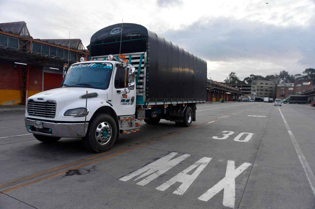 Plaza de mercado ubicada al sur de Bogotá, durante el paro camionero del 2024.