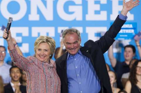 Senador Tim Kaine, elegido por Hillary Clinton como su fórmula presidencial