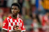 Así le fue a Yaser Asprilla en su primer partido como titular de Girona: video