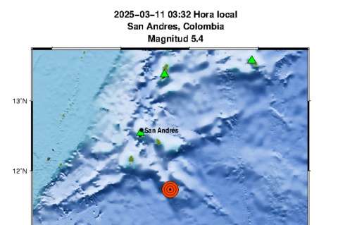 Se reporta sismo de 5,4 de magnitud. La isla de San Andrés fue el epicentro