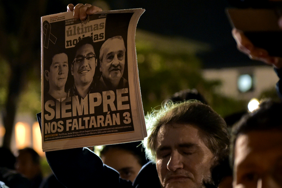 Después de tres años, por el asesinato de los periodistas de El Comercio solo hay una condena. El principal responsable, alias Guacho, murió en operaciones de la Fuerza Pública en diciembre de 2018.