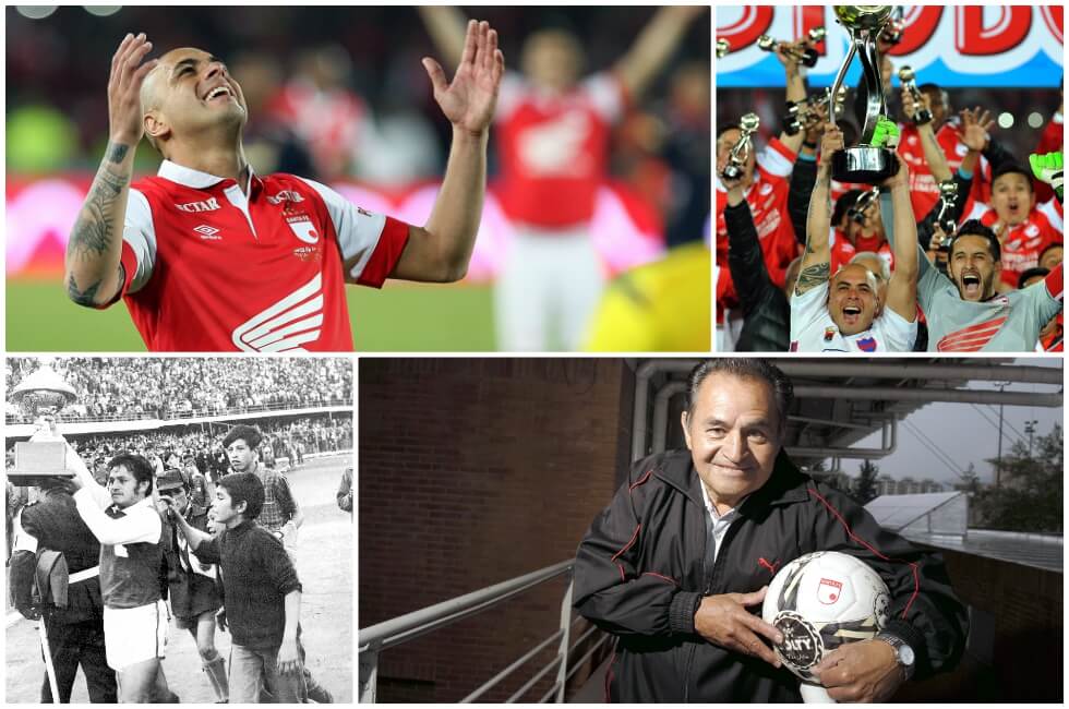El volante argentino Ómar Pérez y 'El Maestro' Alfonso Cañón, los grandes ídolos de la afición albirroja. / Archivo El Espectador