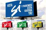 “Vota Sí y paremos esta guerra ya”, lema de campaña para buscar aprobación de los acuerdos de paz