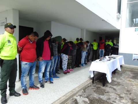 Capturan 14 miembros de banda de microtráfico en Zipaquirá