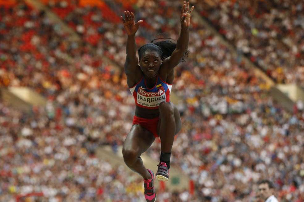 La atleta antioqueña Caterine Ibargüen ganó ayer la válida de la Liga Diamante en Estocolmo. / AFP