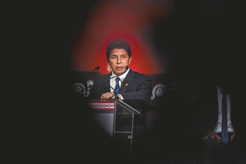 Pedro Castillo fue el presidente electo en los comicios llevados a cabo en 2021 en Perú. (Photo by Ernesto BENAVIDES / AFP)