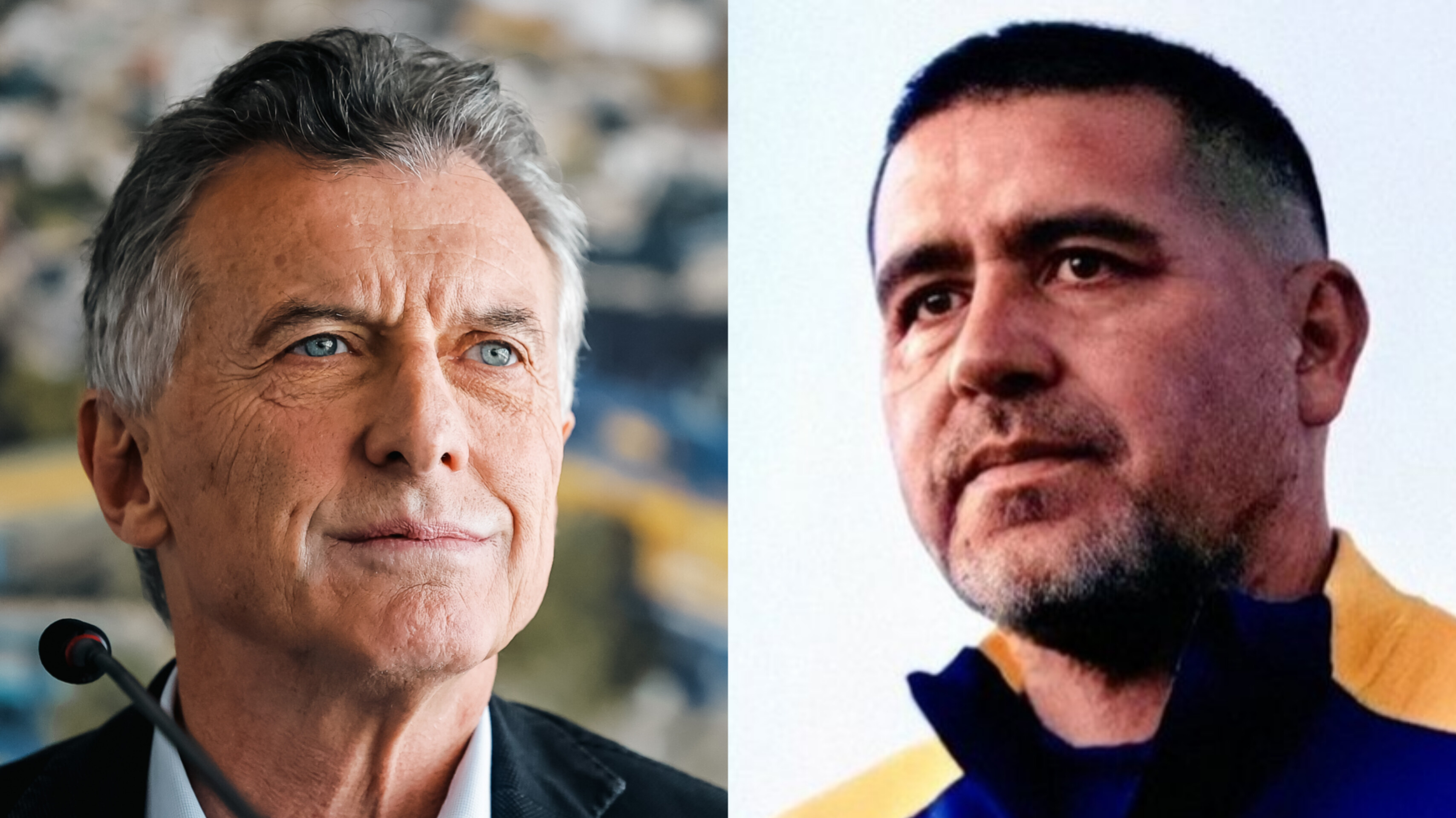Mauricio Macri (izq.) y Juan Román Riquelme (der.), a la carrera por las elecciones de Boca Juniors.