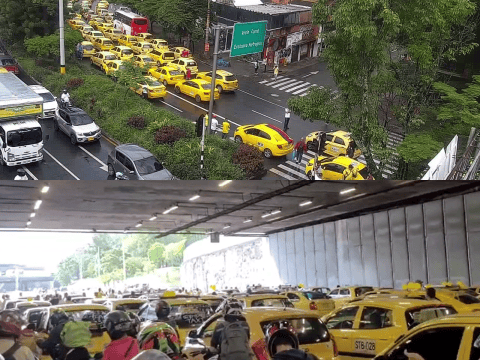 Protestas de taxistas fueron pacíficas, pero causaron afectaciones en Medellín