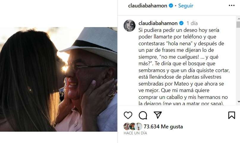 Claudia Bahamón recordó a su padre y explicó por qué decidió mudarse para Colombia.