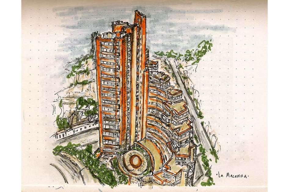 Estas es una de las ilustraciones que hacen parte del proyecto “Fachadas bogotanas”. / Lizeth León