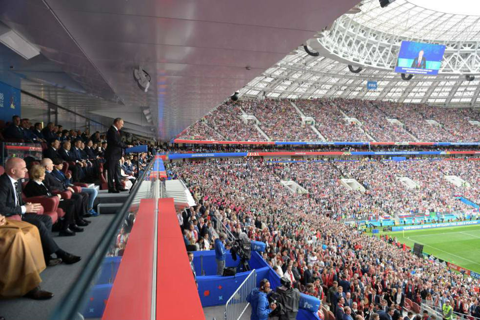 El presidente de Rusia, Vladimir Putin, durante la inauguración del Mundial de Fútbol. Sin duda, un ganador de este campeonato. / AFP