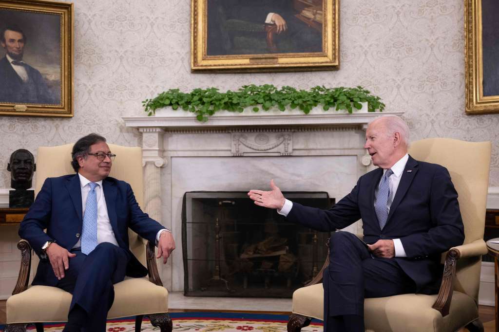 Gustavo Petro y Joe Biden durante su reunión en la Oficina Oval el pasado 20 de abril.
