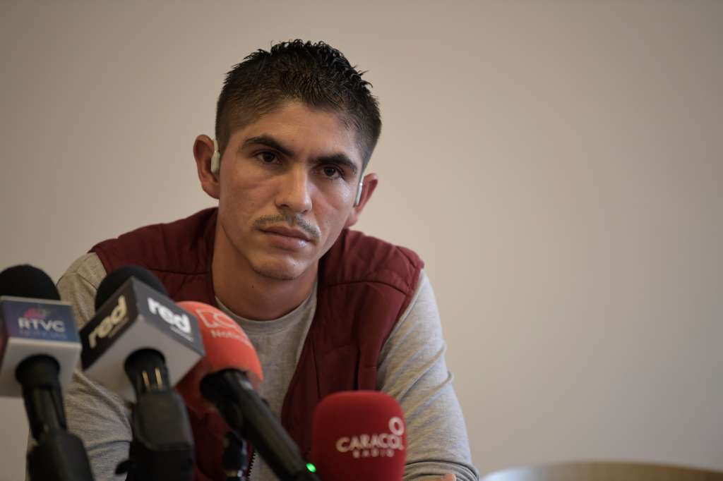 Delegado del Estado Mayor de Bloques (EMB), durante rueda de prensa luego del sexto ciclo de diálogos entre el Gobierno y las disidencias de Calarcá Córdoba.