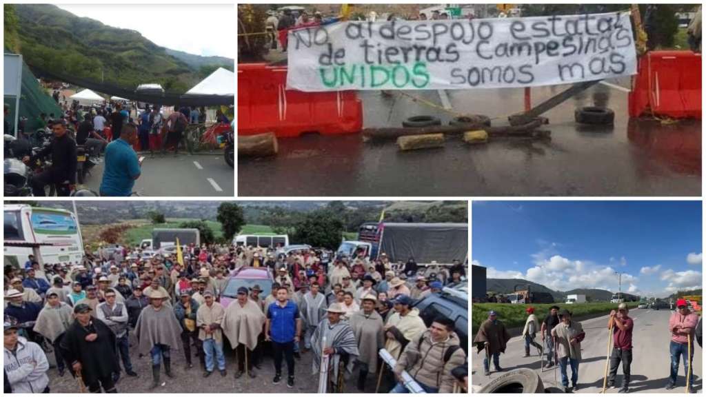 El miércoles, 23 de octubre, se cumple el tercer día del paro minero y campesino que afectan la movilidad en 6 departamentos del país.