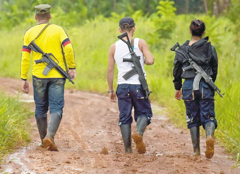 Miembros de la disidencia de las Farc en Guaviare, que militaban en los frente primero y séptimo. / AFP