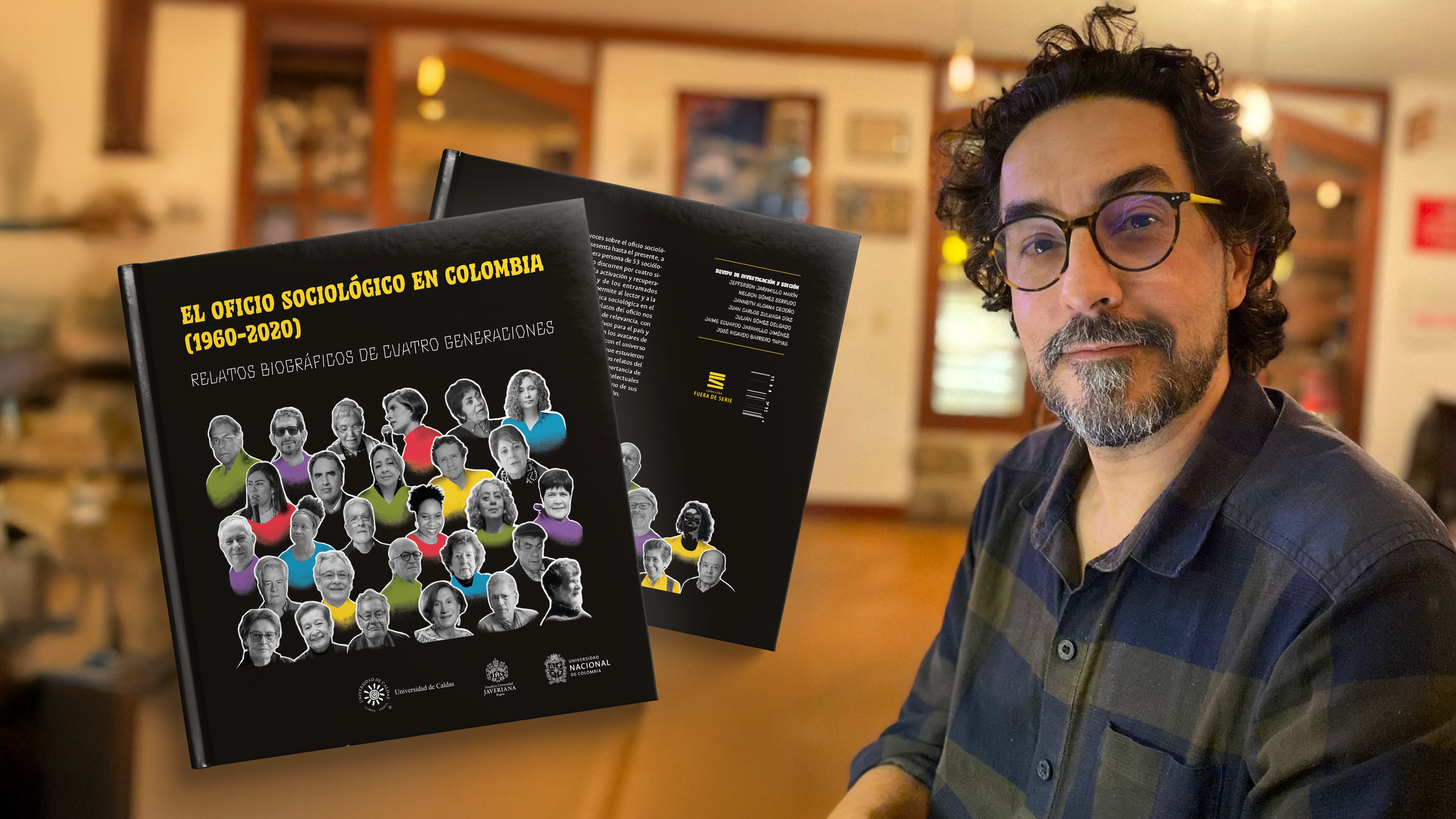 El profesor Jefferson Jaramillo Marín y el libro.