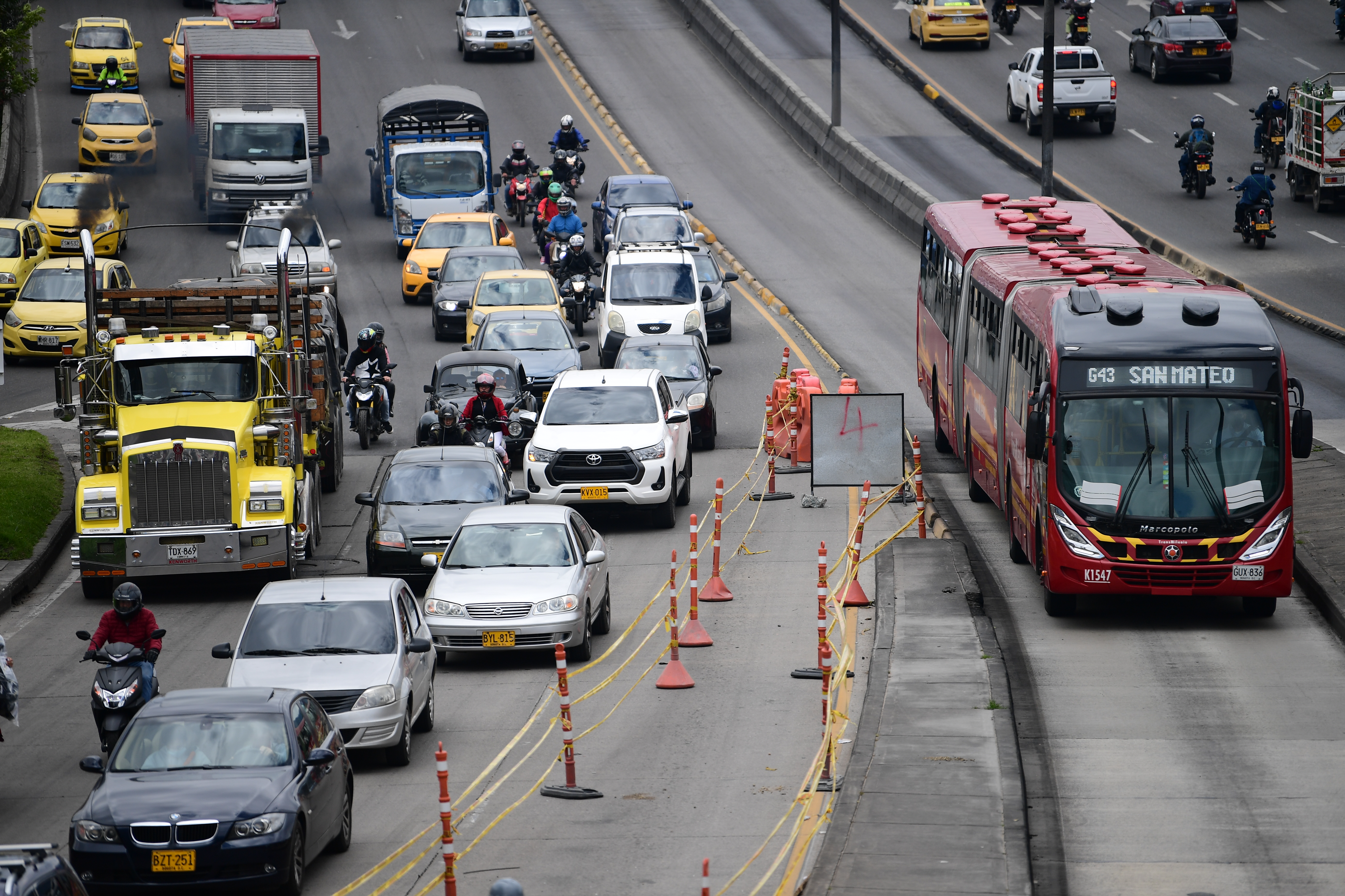 Trancones en Bogotá a causa de las diversas obras que se llevan en la capital