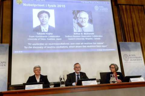 El Nobel de Física a dos reveladores de la masa de los neutrinos