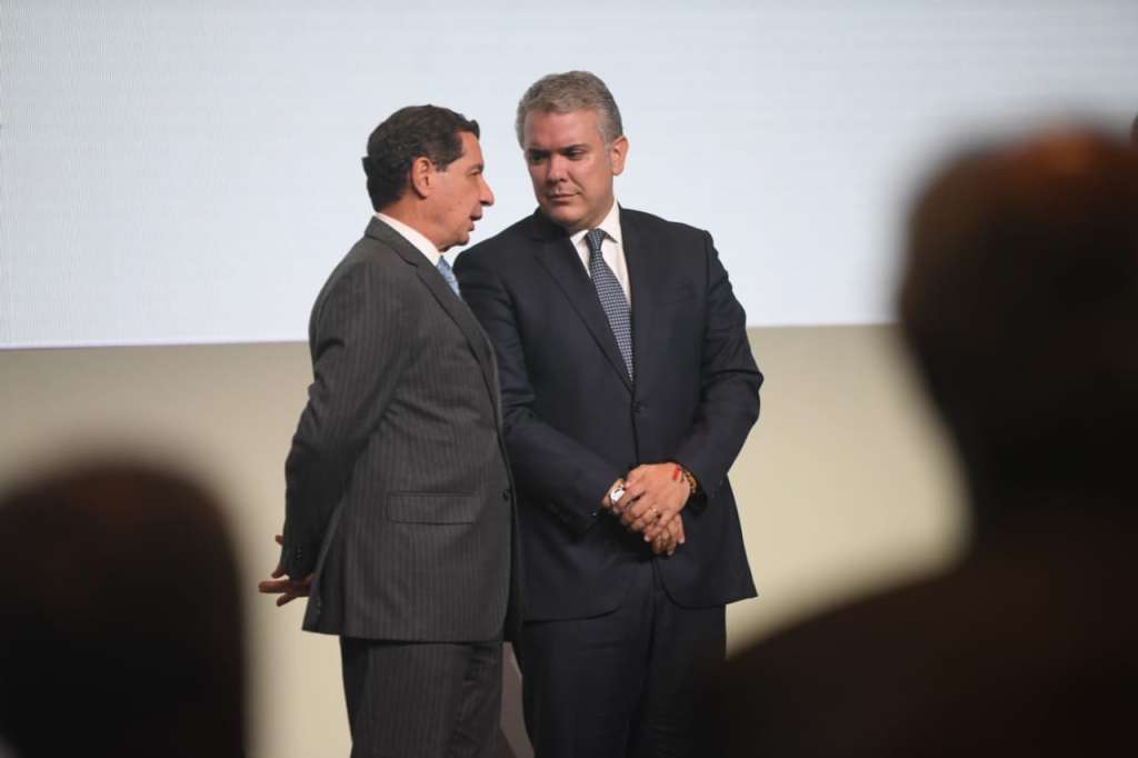 José Félix Lafaurie, presidente de Fedegán (izquierda), e Iván Duque. / Cristian Garavito - El Espectador