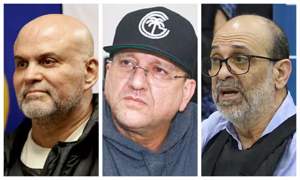 Salvatore Mancuso (izquierda), Carlos Mario Jiménez, alias Macaco (centro) y Rodrigo Tovar Pupo (derecha).