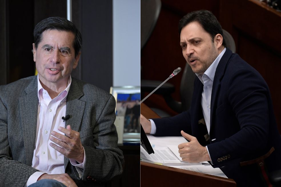 Juan Fernando Cristo, ministro del Interior, y Carlos Fernando Motoa, senador de Cambio Radical