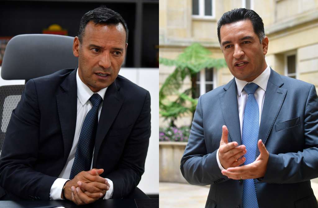 Pedro Sánchez, ministro de Defensa, y Andrés Idárraga, secretario de Transparencia y ministro (e) de Justicia.
