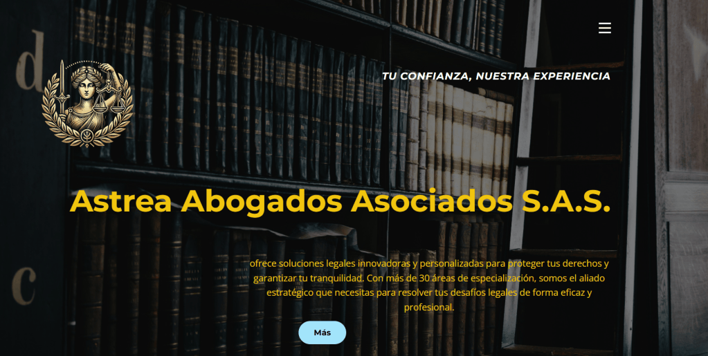 Página web de Astrea SAS, firma que fue creada recién en noviembre pasado.