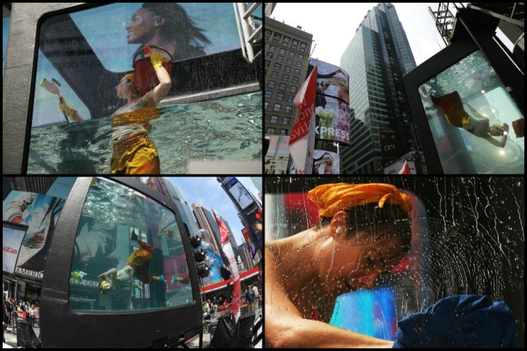 Ciencia y arte en pleno Times Square para crear conciencia sobre el cambio climático