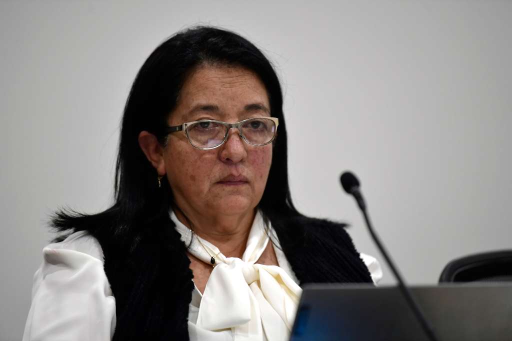 Magistrada del Consejo Nacional Electoral, en la audiencia pública de revocatoria de inscripciones de candidatos a las elecciones regionales 2023.