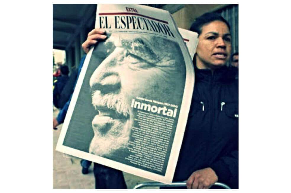 Imagen de la portada del periódico El Espectador que circuló el día de su muerte, 17 de abril de 2014. / Cortesía