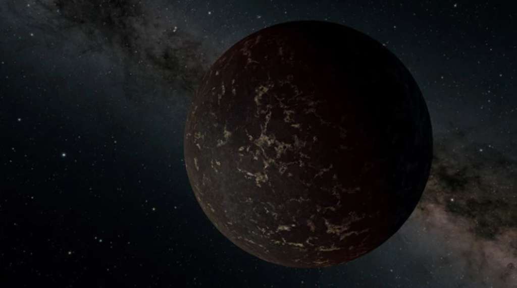 Un lado de LHS 3844b (impresión artística) está en perpetua luz del día, mientras otro está en la oscuridad. /NASA