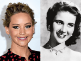 Jennifer Lawrence y otros famosos que tienen dobles de distinta época
